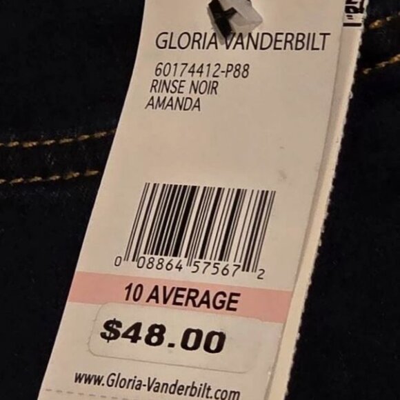 Women's Gloria Vanderbilt Amanda Classic Jeans ... Color: Rinse Noir Size: 10 - Picture 3 of 4